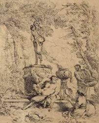 Scène pastorale, Faune et la bergère ou Festin devant l